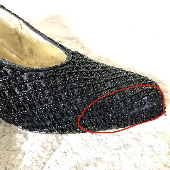 Vintage Nina Women’s Beaded Square Toe Pump Heels, Black Size 7.5 - Picture 10 of 10